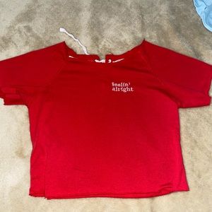 A red crop top